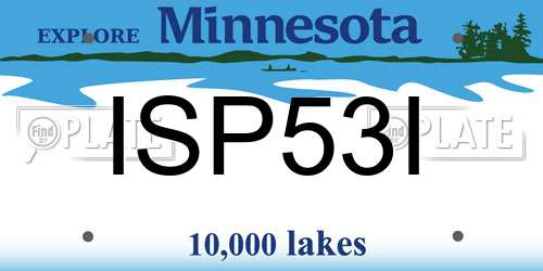 ISP53I Minnesota License Plate