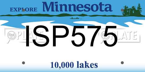ISP575 Minnesota License Plate
