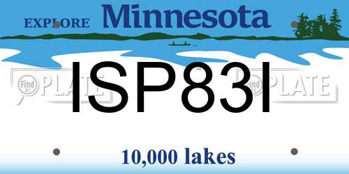 ISP83I Minnesota License Plate