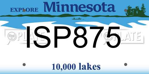 ISP875 Minnesota License Plate