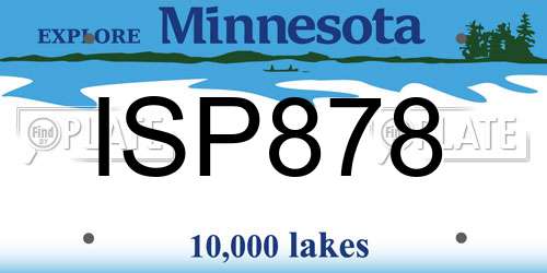 ISP878 Minnesota License Plate