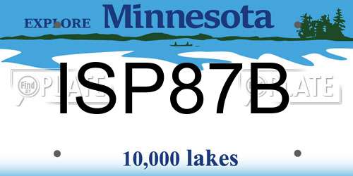 ISP87B Minnesota License Plate
