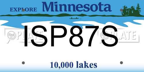 ISP87S Minnesota License Plate