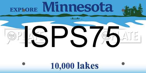 ISPS75 Minnesota License Plate