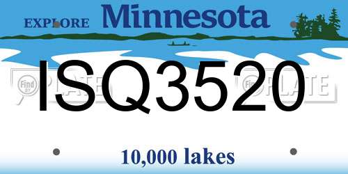 ISQ3520 Minnesota License Plate