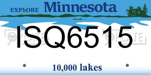 ISQ6515 Minnesota License Plate