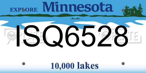 ISQ6528 Minnesota License Plate