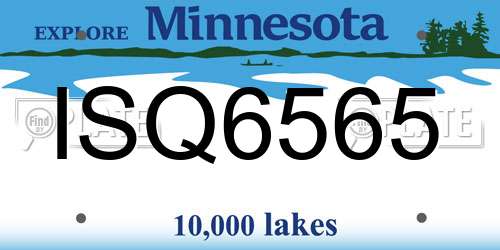 ISQ6565 Minnesota License Plate