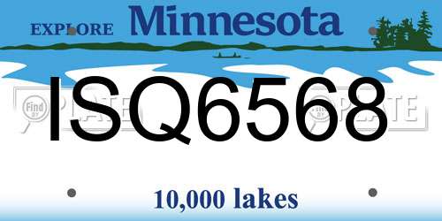 ISQ6568 Minnesota License Plate