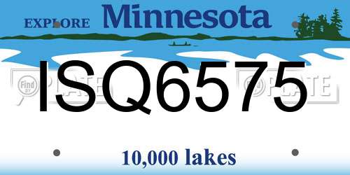 ISQ6575 Minnesota License Plate