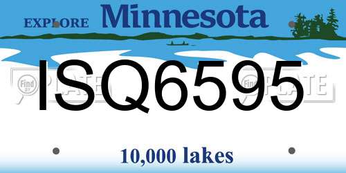ISQ6595 Minnesota License Plate