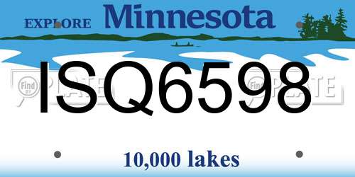 ISQ6598 Minnesota License Plate
