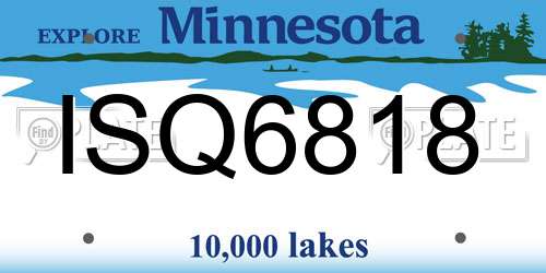 ISQ6818 Minnesota License Plate