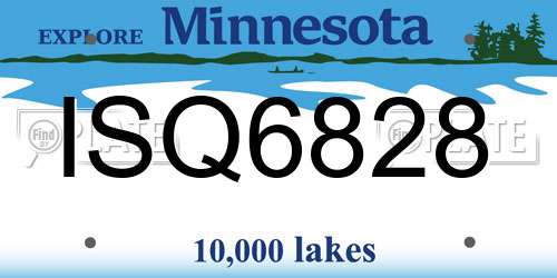 ISQ6828 Minnesota License Plate