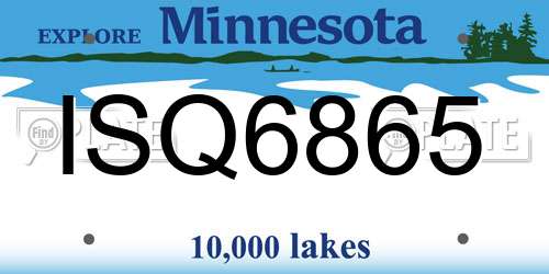 ISQ6865 Minnesota License Plate