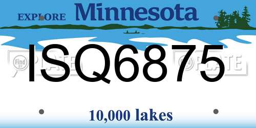 ISQ6875 Minnesota License Plate