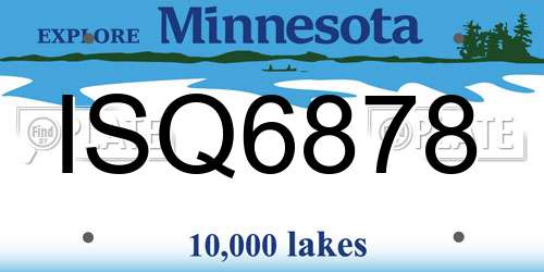 ISQ6878 Minnesota License Plate
