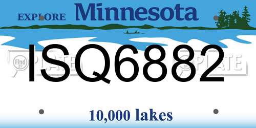 ISQ6882 Minnesota License Plate