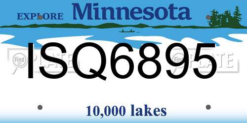 ISQ6895 Minnesota License Plate