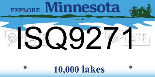 ISQ9271 Minnesota License Plate