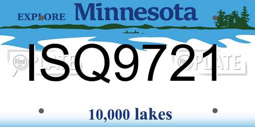 ISQ9721 Minnesota License Plate