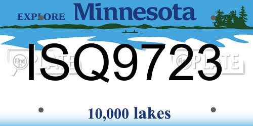 ISQ9723 Minnesota License Plate