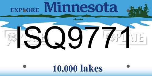 ISQ9771 Minnesota License Plate