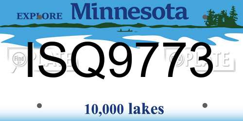 ISQ9773 Minnesota License Plate