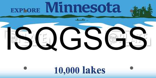 ISQGSGS Minnesota License Plate