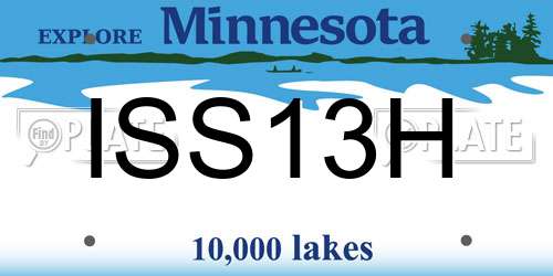 ISS13H Minnesota License Plate