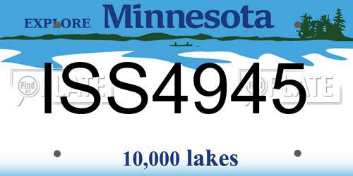 ISS4945 Minnesota License Plate