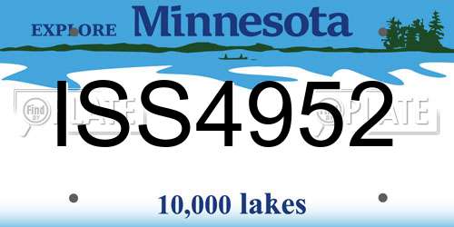 ISS4952 Minnesota License Plate