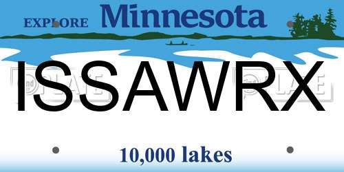 ISSAWRX Minnesota License Plate
