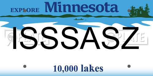 ISSSASZ Minnesota License Plate