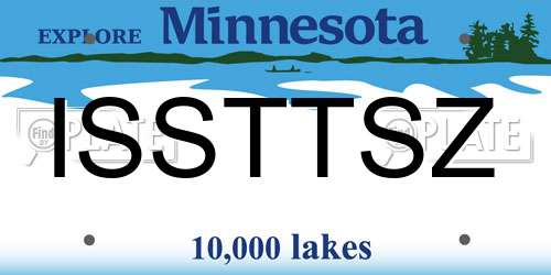 ISSTTSZ Minnesota License Plate
