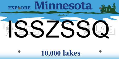 ISSZSSQ Minnesota License Plate