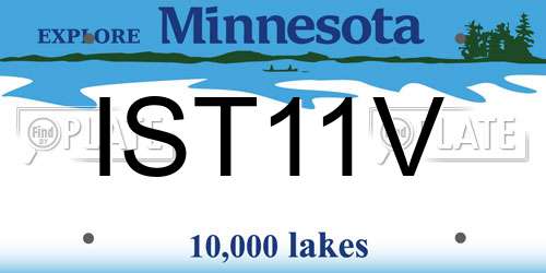 IST11V Minnesota License Plate