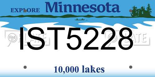 IST5228 Minnesota License Plate
