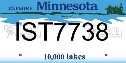 IST7738 Minnesota License Plate