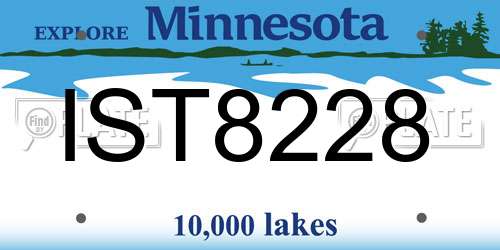 IST8228 Minnesota License Plate