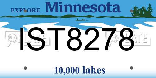 IST8278 Minnesota License Plate
