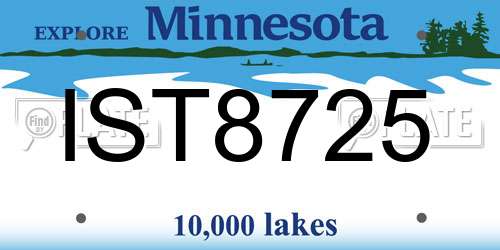 IST8725 Minnesota License Plate