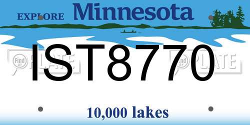 IST8770 Minnesota License Plate