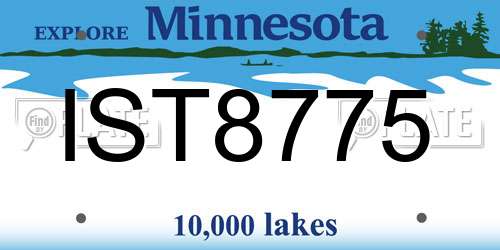 IST8775 Minnesota License Plate