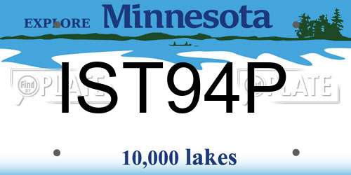 IST94P Minnesota License Plate