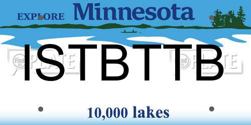 ISTBTTB Minnesota License Plate