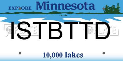 ISTBTTD Minnesota License Plate