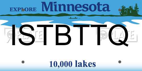 ISTBTTQ Minnesota License Plate