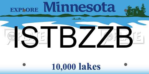 ISTBZZB Minnesota License Plate