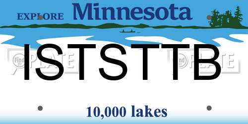 ISTSTTB Minnesota License Plate